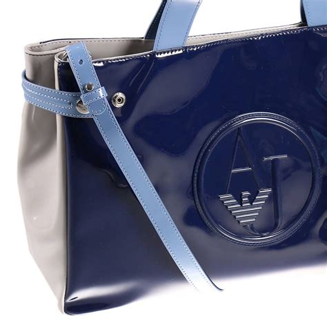 Bolsos de mano Armani jeans Azul de en Charol .